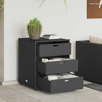 vidaXL Tuinkast 55x59x69 cm poly rattan zwart, Verzenden