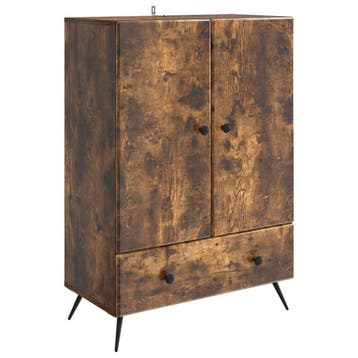 vidaXL Dressoir met lade Gerookt eiken 66 x 34,5 x 95 cm, Verzenden, Nieuw