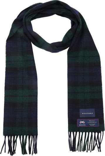 Suitable Sjaal Ruit Merino Wol Navy Groen maat  Heren, Verzenden, Nieuw, Suitable