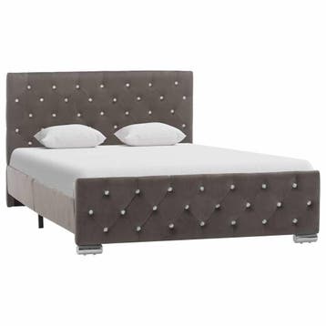 vidaXL Bedframe stof grijs 120x200 cm, Verzenden, Nieuw