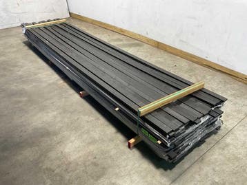 Veiling - 73x Vuren open gevelbekleding batten zwart 430x6,8, Nieuw