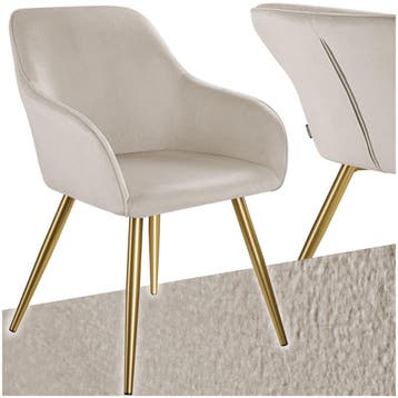 Eetkamerstoel Marilyn fluweellook, gouden poten, Huis en Inrichting, Verzenden, Nieuw