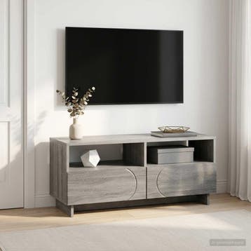 vidaXL Tv-meubel 90 x 34.5 x 40 cm Grijs Sonoma Bewerkt hout, Maison & Meubles, Armoires | Mobilier de télévision, Verzenden