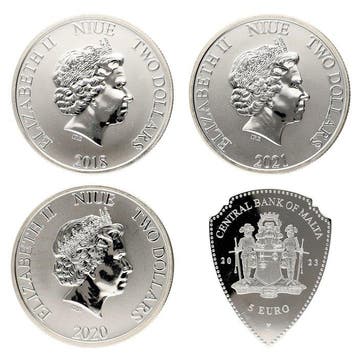 Niue, Malta. 2018/2023 - Movies 1 Oz (4 stuks) (Zonder, Postzegels en Munten