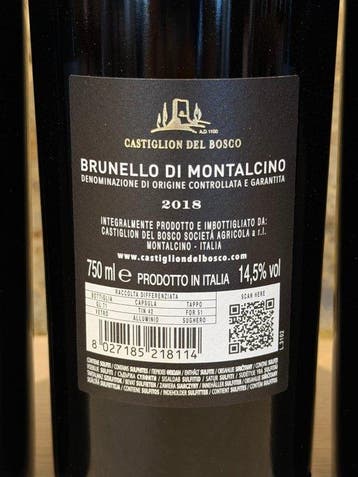 2018 Castiglion del Bosco - Brunello di Montalcino - 3, Nieuw