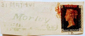Groot-Brittannië 1840/1841 - Penny Black op stuk (Positie, Postzegels en Munten, Gestempeld