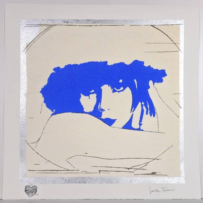 Giosetta Fioroni (1932) - Doppio liberty blue, Antiquités & Art, Antiquités | Autres Antiquités