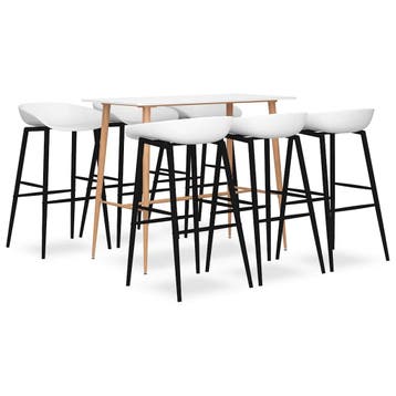 vidaXL 7-delige Barset wit, Verzenden, Nieuw