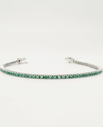 Armband - 18 karaat Witgoud Smaragd, Nieuw