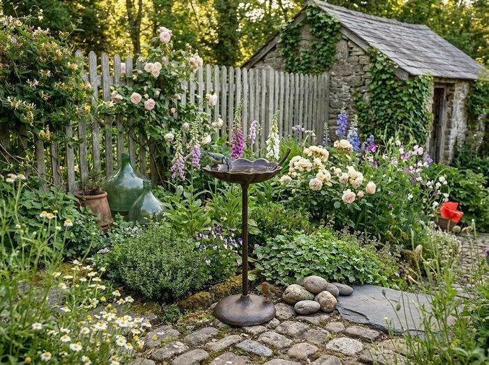 Vogelbad - Gietijzer - voederhuisje, Antiek en Kunst, Curiosa en Brocante