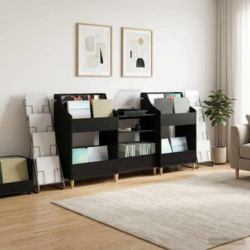 vidaXL Media Planken Set 3 st Zwart eiken 212 x 46 x 112 cm, Verzenden, Nieuw