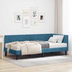 vidaXL Hoekbedframe met Matras met hoofdeinde 2 pcs Blauw, Huis en Inrichting, Verzenden, Nieuw