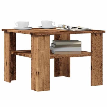 vidaXL Salontafel 60x60x42 cm bewerkt hout oud houtkleurig, Verzenden