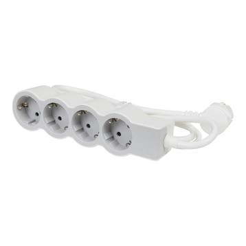 Legrand Standaardstopcontact 4x2P+A Met 3m Kabel - Wit/Grijs, Verzenden