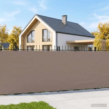 vidaXL Balkonscherm 1,2 x 25 m Stof met PU-coating Taupe, Verzenden