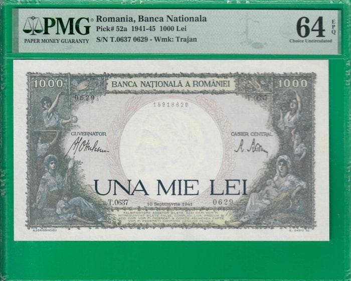 Roemenië. - 1000 Lei - 1941 - Pick 52a (Zonder minimumprijs), Postzegels en Munten, Bankbiljetten | Europa | Niet-Eurobiljetten