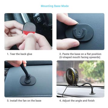 Auto Ventilator - 2 Bevestigingsmethodes -  Flexibele Auto, Verzenden