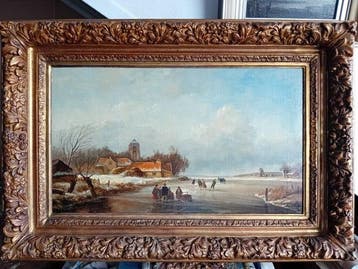 J.J.Spanjer (XIX-XX) - Zeer mooi winter landschap (naar