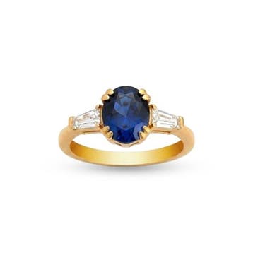 Zonder minimumprijs - Ring 18-karaats goudlaag, Zilver, Nieuw