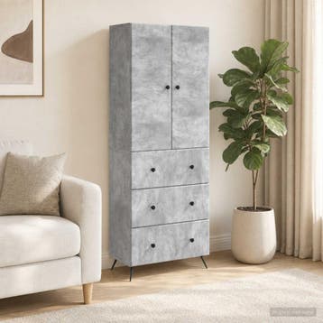vidaXL Kast Set 2 st 66 x 34,5 x 90 cm Bewerkt hout, Verzenden, Nieuw