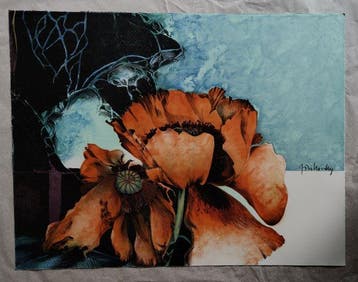 Karl Jirikovsky (1943) - Roter Mohn, Antiquités & Art