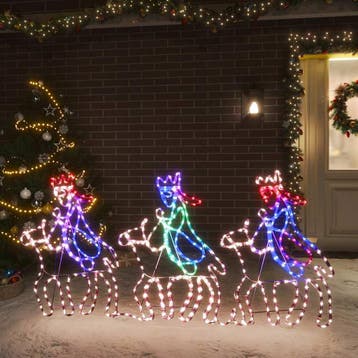 vidaXL Kerstfiguren drie wijzen met 504 LEDs 70x50 cm, Diversen, Verzenden, Nieuw