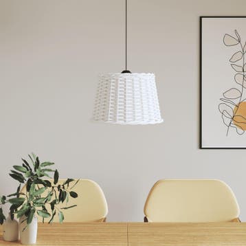 vidaXL Plafondlampenkap Ø40x26 cm wicker wit, Verzenden, Nieuw