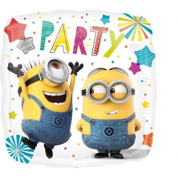 Minions Helium Ballon Party Vierkant 43cm leeg, Verzenden, Nieuw