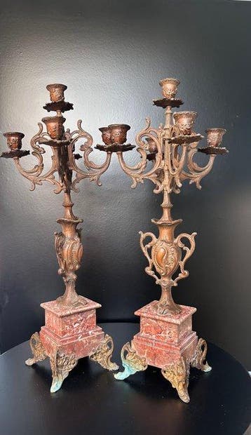 Candélabre (2) - Régule, Marbre, Bronze
