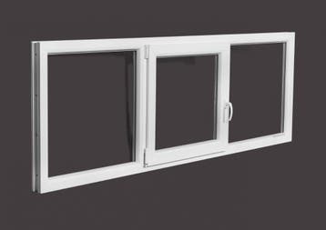PVC raam vast-draaikieip-vast b200xh110cm wit, Ophalen of Verzenden, Gevelraam of Ruit