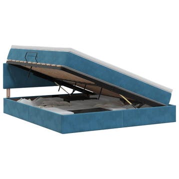 vidaXL Opbergbed met hoofdeinde Donkerblauw 160 x 200 cm, Verzenden