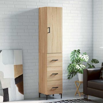 vidaXL Hoge kast 34,5x34x180 cm bewerkt hout sonoma, Verzenden, Nieuw