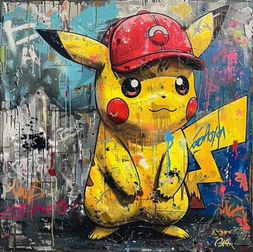 Giuliart2025 - Set of 4 canvas cm 50 x 50 each pikachu