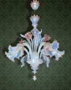 Lustre - Verre opalin clair et rose