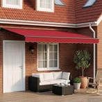vidaXL Elektrisch Uitschuifbare Zonneluifel Rood en, Verzenden, Nieuw