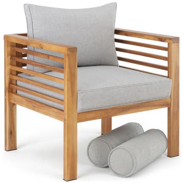Tuin-loungestoel Boka, gelakt hout,  draagkracht 120 kg, Verzenden, Nieuw