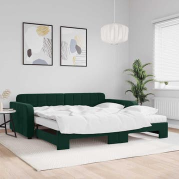 vidaXL Slaapbank onderschuifbed matrassen 100x200cm, Verzenden, Nieuw