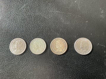 Nederland. Wilhelmina. 1/2 Gulden 1910-1912-1913-1919, Postzegels en Munten
