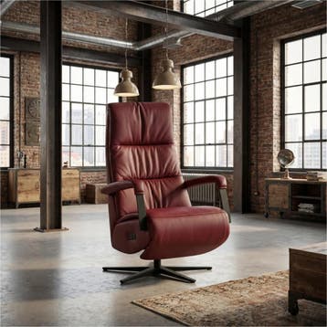 Leren elektrisch relaxfauteuil Core - Massif Rubino, Ophalen of Verzenden