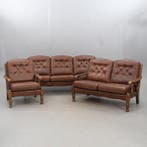 Sofa (3) - Leder, Hout