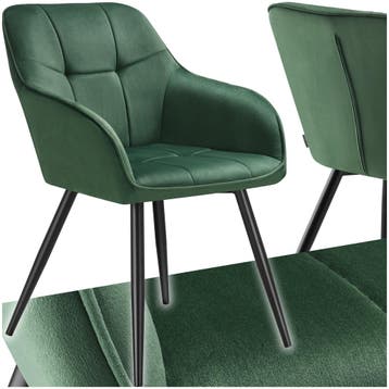 Eetkamerstoel Marilyn, fluweeloptiek, gestikt patroon, Huis en Inrichting, Stoelen, Verzenden, Nieuw