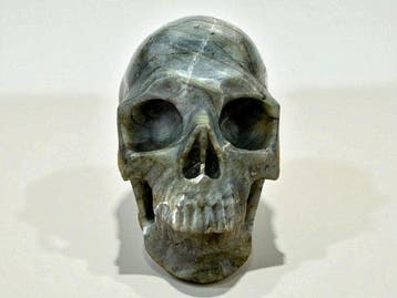 labradoriet Gesneden schedel - labradorite - 9.5 cm - 8.5 cm