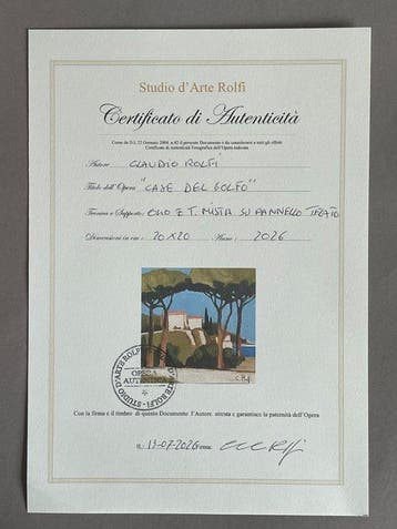 Claudio Rolfi (1960) - Case del golfo, Antiquités & Art, Art | Peinture | Moderne