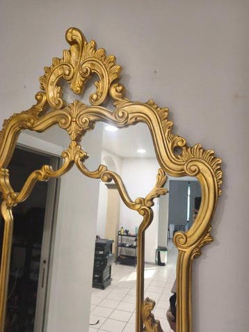 Wandspiegel - Hout, Glas - Wandspiegel - rijk houten frame,