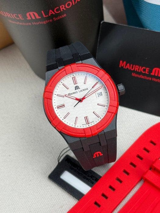 Maurice Lacroix - Aikon Tide Black, Red and White Special, Handtassen en Accessoires, Horloges | Heren