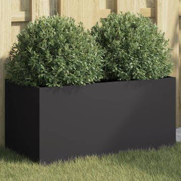 vidaXL Plantenbak 62x30x29 cm staal zwart, Verzenden, Nieuw