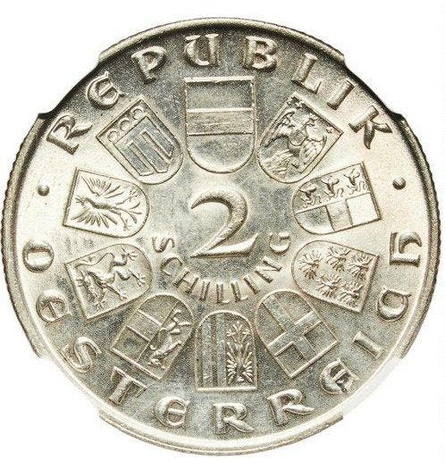Oostenrijk. 2 Schilling 1931 - NGC MS63, Postzegels en Munten, Munten | Europa | Niet-Euromunten