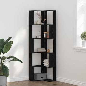 vidaXL Boekenkast 5-laags 50 x 50 x 179 cm Zwart Eiken, Verzenden