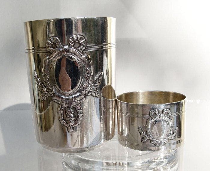 Bruckmann & Söhne 800 Silver Cup - Rond de serviette - Marks, Antiek en Kunst, Antiek | Zilver en Goud