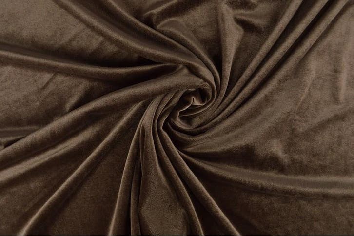 10 meter stretch fluweel - Taupe, Hobby en Vrije tijd, Stoffen en Lappen, 120 cm of meer, 200 cm of meer, Overige kleuren, Nieuw